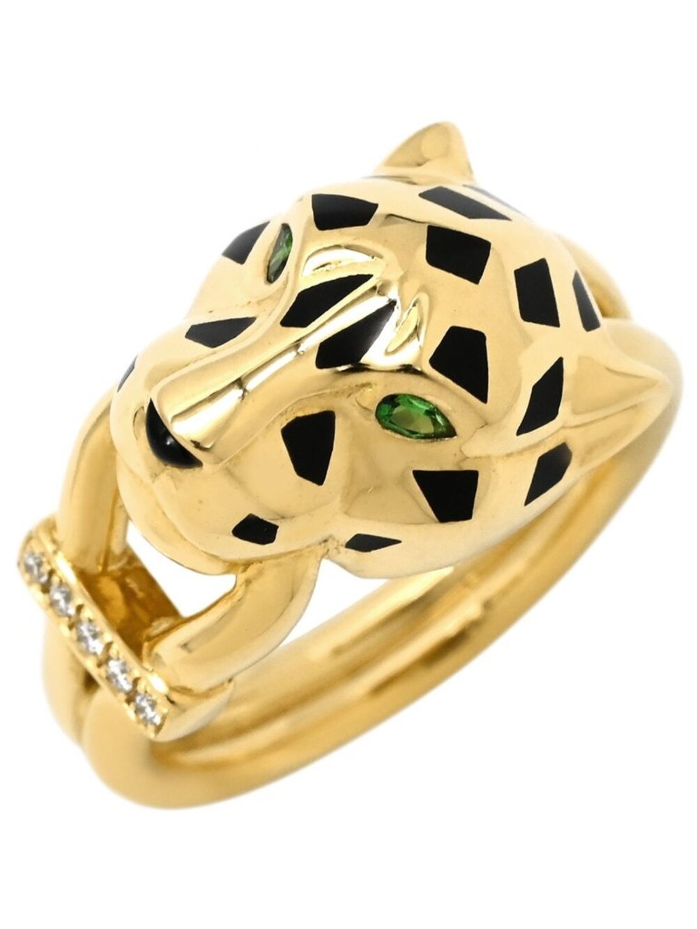 Cartier Ring Panthere de Cartier Diamond Yellow Gold 50 Onyx Tsavorite